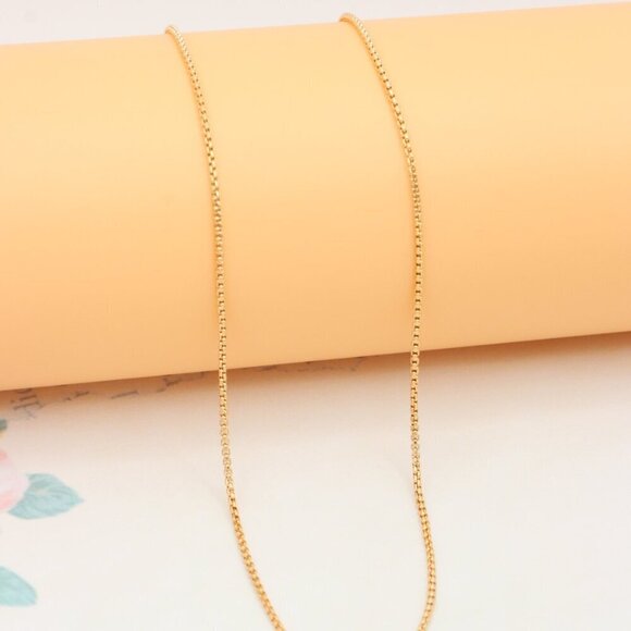 Elegant Rose Gold Box Chain Necklace, XPNL0341 - Picture 7 of 12